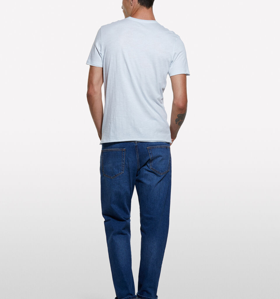 Light blue slim fit short sleeve t-shirt - men's short sleeve t-shirts - Light Blue | Sisley image number 2